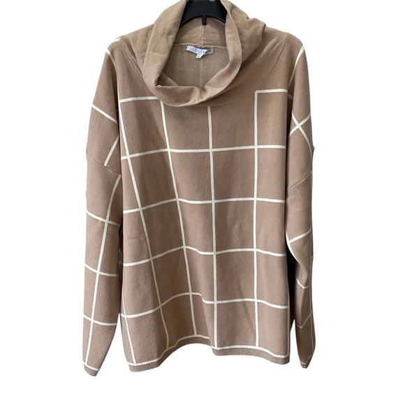 Baltic Born Tahoe Turtleneck windowpane sweater size 3X office cozy neutral work - Picture 12 of 16